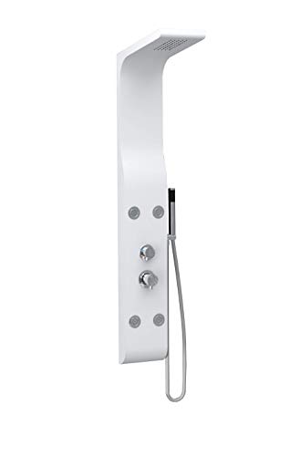 Pannello doccia idromassaggio in ABS verniciato a polvere finitura bianco opaco
