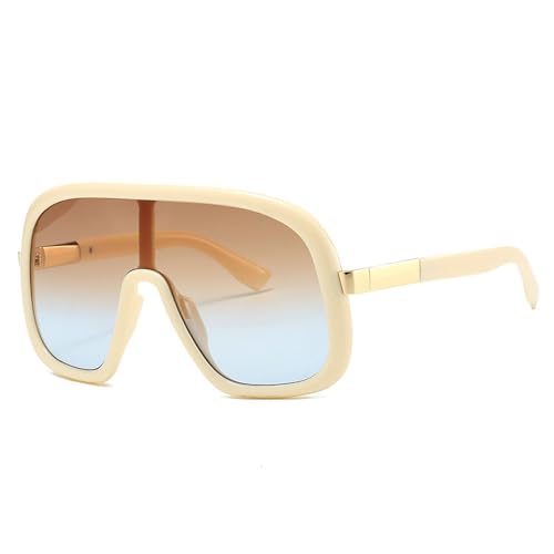 Vintage Oversized Square Shield Sunglasses Women Luxury Trendy Sun Glasses For Ladies Big Frame Eyewear