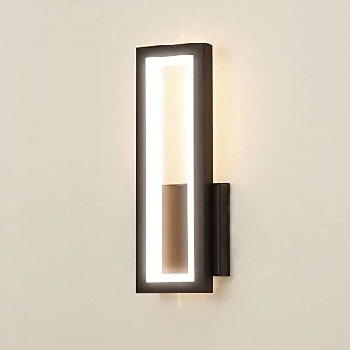 Luces de pared LED modernas tipo aplique de pared de metal rectangular con pantalla acrílica 16W 2
