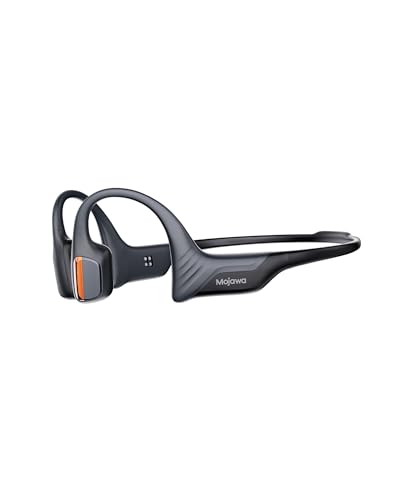 mojawa Purra Run Knochenschall-Sportkopfhörer, Open-Ear, IP67 wasserdicht, ENC-KI-Mikrofon, Sprachsteuerung, Tiefer Bass, Bluetooth 5.3, für Laufen, Radfahren, Wandern, Workouts & Alltag – Schwarz