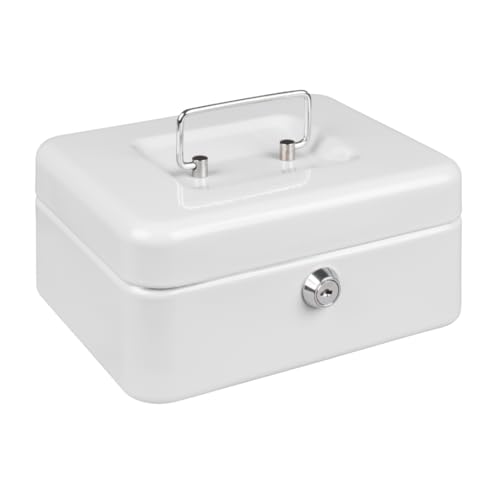 Preisvergleich Produktbild Burg-Wächter Geldkassette abschließbar mit Schlüssel und Hartgeldeinsatz, Stahlblech, Money 5020, Hellgrau