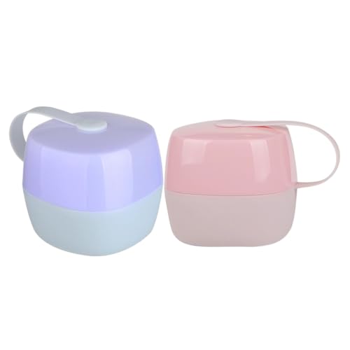 Kisangel 2pcs Boxes Portable Boxes Wide Mouth Storage Case Multi Functional Storage for Pacifiers Snacks and Purple Pink