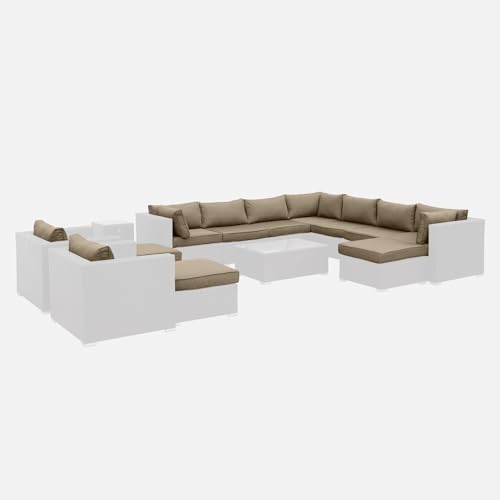 Alice's Garden - Jeu de Housses de Coussins Marron pour Salon de Jardin Tripoli - Set Complet