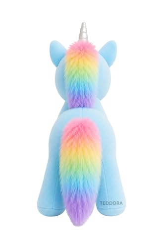Image of Angel Unicorn Soft Toy for Girls Boys Kids,Sky Blue,Unicorn Animal Plush Stuffed Baby Teddy Gift Birthday, 30 cm