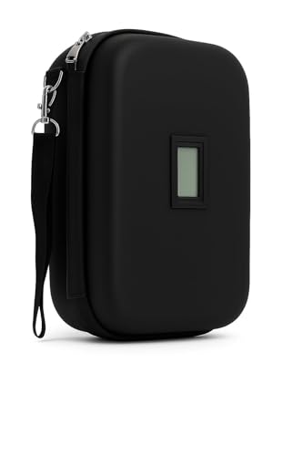 Image of suzamed Diabetic Medicine Organizer with Temperature Display, Large Insulin Storage Case with 2 Reusable Cooling Ice Packs for Travel & Daily Use (Black with Temperature)