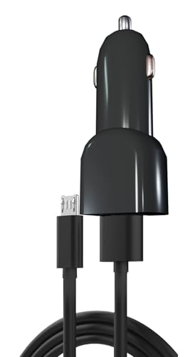 Bgojot Car DC Adapter + Micro USB Charging Cable for 8' Samsung Galaxy Tab CE0168 Wi-Fi Cell Phone Tablet PC CE 0168 Power Supply Cord Battery Charger (Note:This is Small Tip. NOT Flat Tip.)