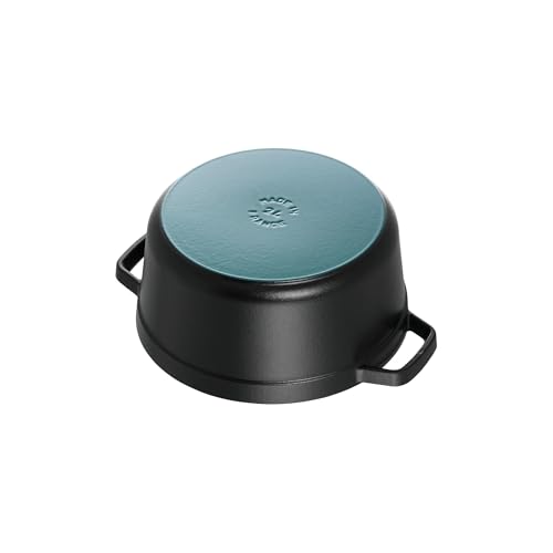 Image of STAUB Cast Iron Dutch Oven 4-qt Round Cocotte, Made in France, Serves 3-4, Matte Black