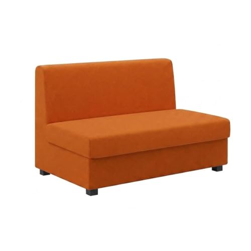 Image of FURNY Luxury Revona 2 Seater Bubble Cloud Sofa Set for Living Room | Boston Fabric Upholstered | Modern Cushioned Comfortable Couch for Home Office & Drawing Room | Orange