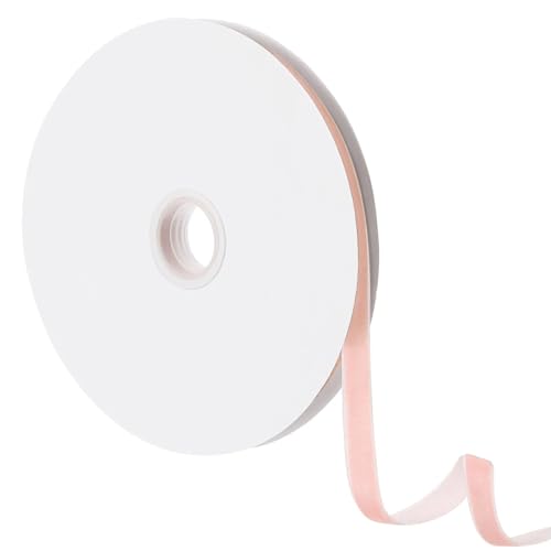 cinta de terciopelo, 2 piezas de cinta terciopelo multicolor 20 yardas y 10 mm for envolver regalos navideños(Light Pink)