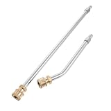 Toyvian 2 Piezas Pistola Pulverizadora para Máquina De Limpieza Lanza Curva De Acero Inoxidable Conexión Rápida Lanza De Extensión para Limpiador De Superficies para Limpiar Terrazas y