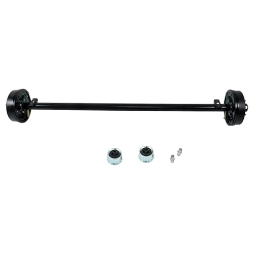 GXYWADY 3500lbs Trailer Axle Electric Brake 5 Lug 4.5 Inch Trailer Axle 73 Inch Hub Face 58 Inch Spring Center