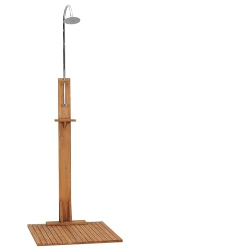 Generico Doccia da Giardino 75x75x210 cm in Legno Massello di Teak,Accessori per Piscina e Spa