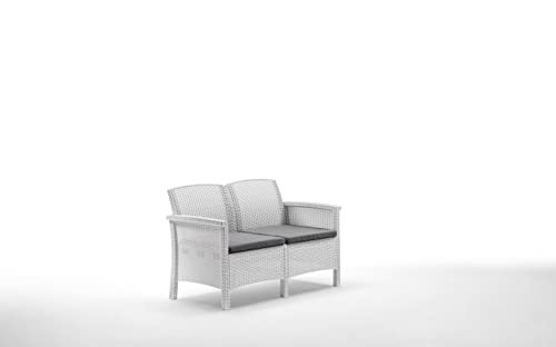 BICA Set Venezia 2 Gartenmöbel-Set, 2 Sessel, 1 2-Sitzer-Sofa, Beistelltisch und Sitzkissen, Weiß – Ansicht 3