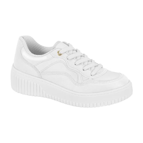 Ténis Feminino Beira Rio Casual Sola Tratorada Conforto e Estilo Urbano (Branco, BR, Adulto, Numérico, 36)