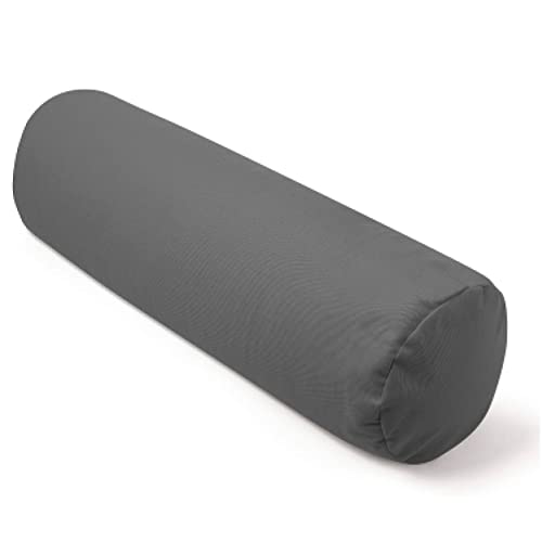 Present Mind Yoga Bolster für Yin Yoga - Made in EU Yogakissen Ø20 cm Grau - 100% natürliche...