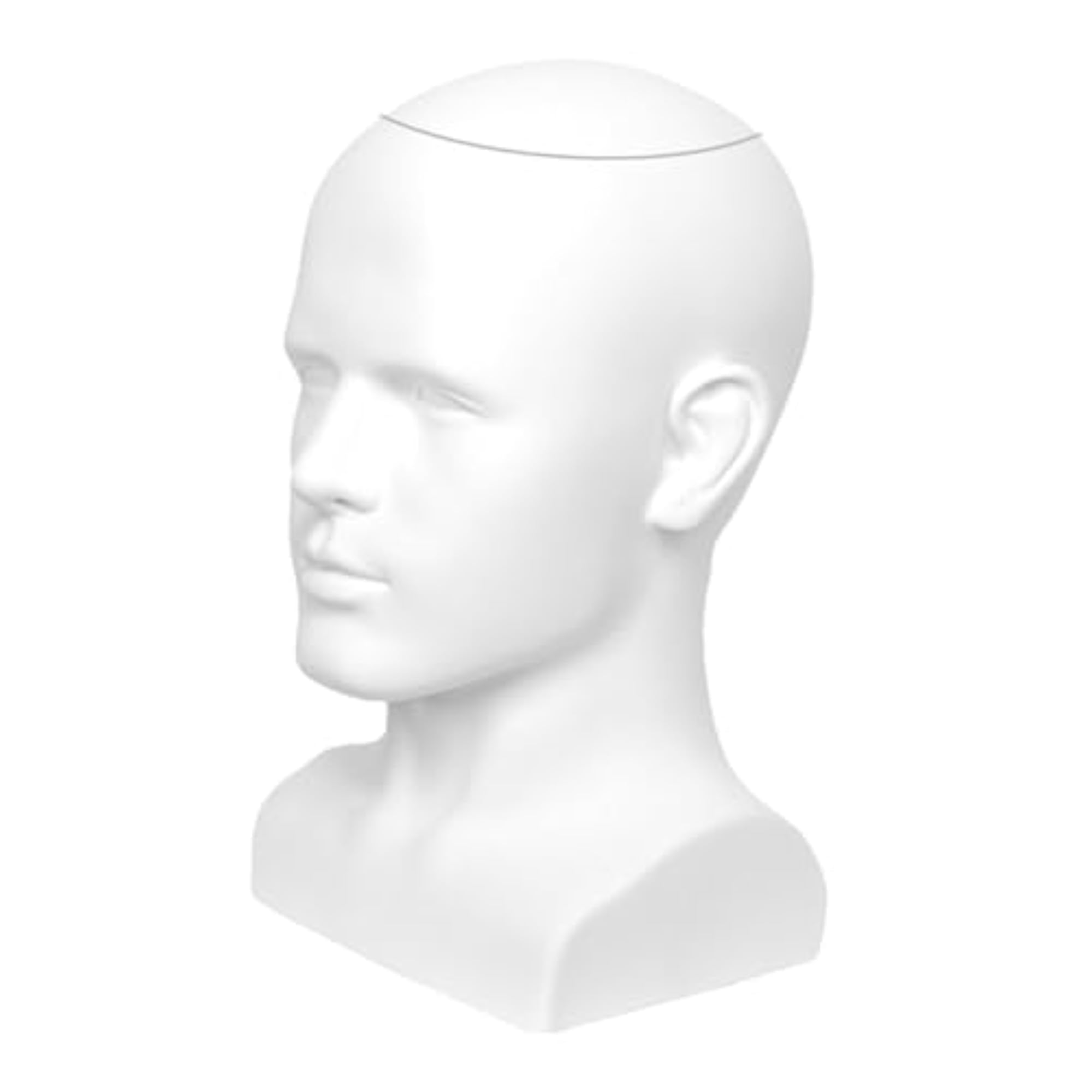 Bald Mannequin Head for Wig Display, White
