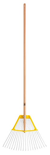 Leborgne, Râteau Multiservices Fil Rond 20 dents Manche Bois Certifié PEFC 100%, Manche extra long de 150 cm, dents robustes en acier renforcées, Fabriqué en France