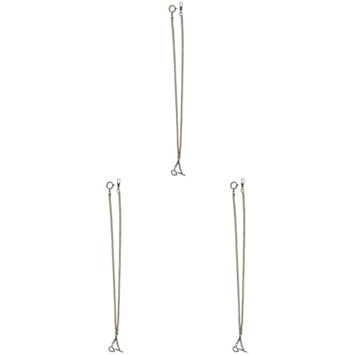 PACKOVE 3pcs Classic Old Pocket Watch Chain Metal Material Watch Holder Belt and Pocket Decor 44cm
