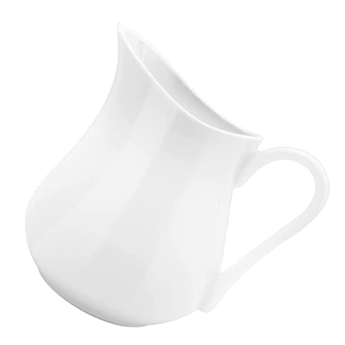 Homoyoyo Jarra de leche de porcelana, 500 ml, jarra de leche clásica para café y té, diseño elegante, ideal para servir leche, nata o salsas, estable y elegante