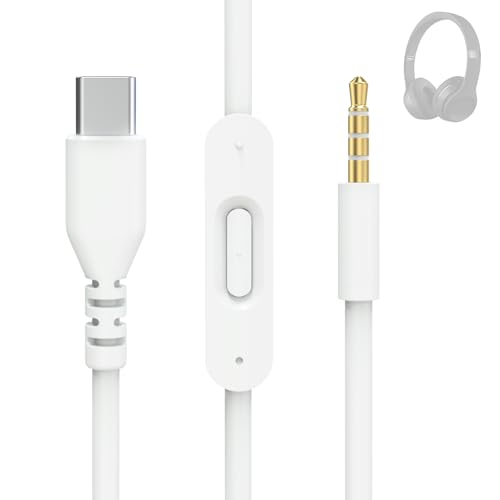 �����p�I�[�f�B�I�P�[�u�� USB C - 3.5mm Beats Solo 4 3 2�AStudio 2 3 Pro�ADetox Wireless Mixr Executive Pill �w�b�h�z�� AUX�R�[�h �}�C�N&�{�����[���t�� iPhone 17