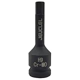 JEUCLEL 9mm Hex Impact Bit Socket, H9 1/2-Inch Drive Allen Socket, Cr-Mo Steel Lengthen Hex Screwdriver Adapter