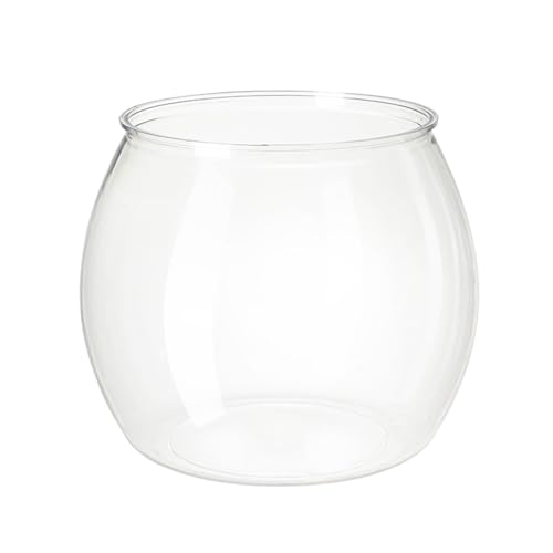 Maceteros para Pecera Tanque de peces pequeño de PET translúcido alto y redondo de una sola pieza de vidrio de imitación for sala de estar, oficina, peceras pequeñas de escritorio Decorativo(13x17x14c