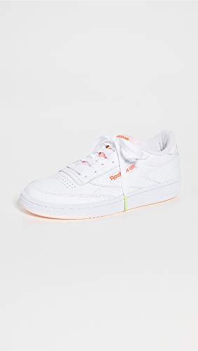 Image of Reebok womens Club C Sneaker, White /Ceramic Pink /Orange Flare, 6.5 US