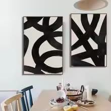 Impression d'art minimaliste beige pour décorer un salon scandinave ou un bureau contemporain