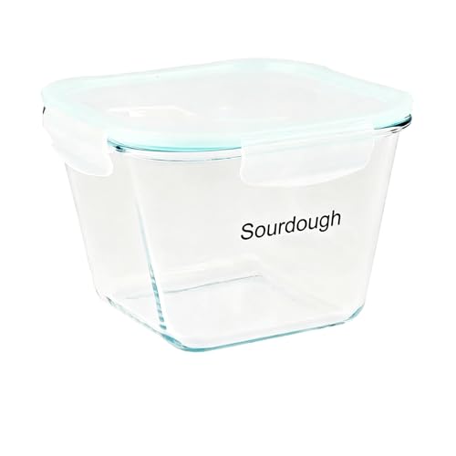 Tarro para levadura de 2 litros de vidrio de borosilicato transparente con tapa hermética y válvula de ventilación, práctico vaso de fermentación para el cultivo de masa madre y fermentación en casa