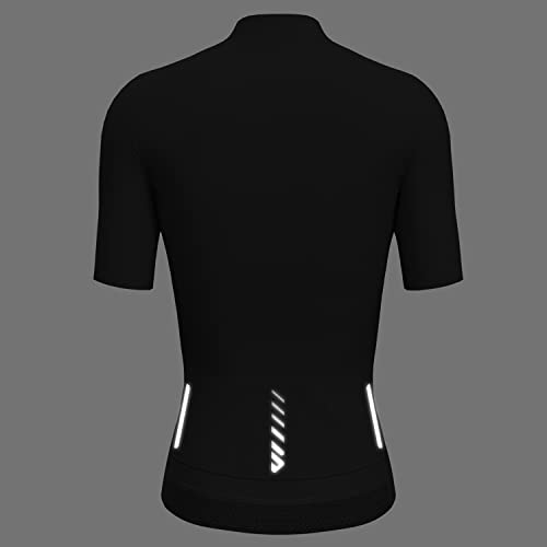 Lo.gas Radtrikot Damen Kurzarm,Fahrradtrikot Rennrad Trikot Atmungsaktiv Frauen Fahrrad Shirt Sommer Fahrradjacke Radfahren Top Mit 3 Taschen L Schwarz
