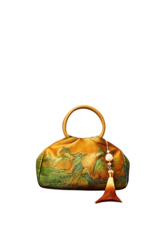 Sac à main en soie brodée motif lotus | Élégance chinoise et artisanat d'art pour femme