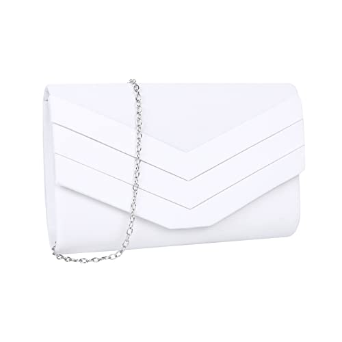 Creaher Clutch Weiß Damen, Clutch Bag Elegante Abendtasche Hochzeit Tasche...