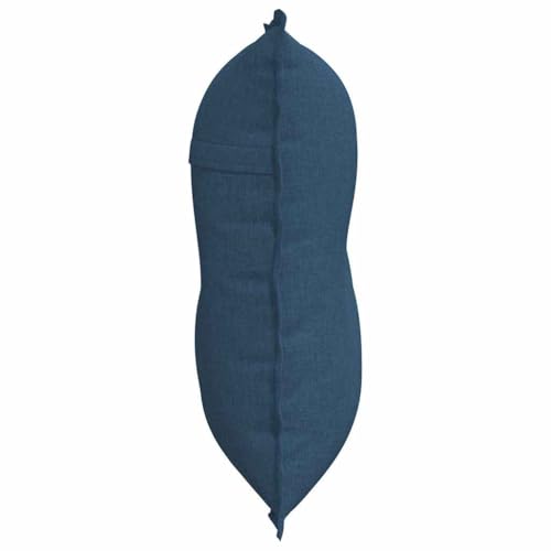 Coussin de dossier ergonomique et déhoussable en polyester doux bleu 80 cm