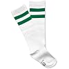 NEON NATION Unisex Child Kid Size White Knee High Tube Sock with Various Colored Stripes