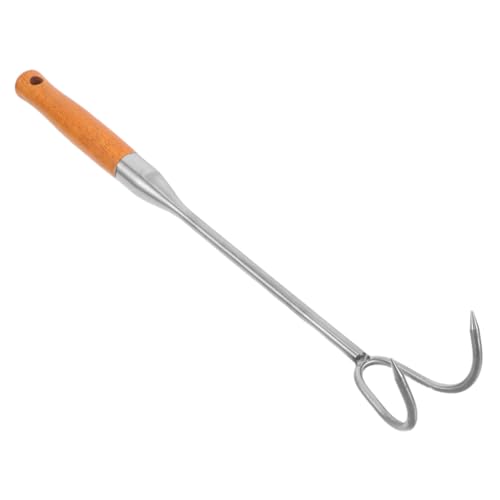 FOYTOKI Heavy Duty Meat Hooks BBQ Meat Turner Hooks for Grilling Stainless Steel Skewer Grill Utensil Outdoor Cooking Flipper for Ribs Steaks Chicken