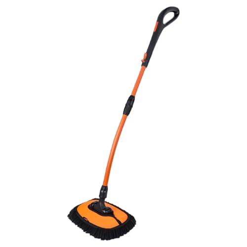 Cepillo Fregona Lavacoches | Cepillo Curvo de Limpieza para Coche - Mango Largo Extensible para Polvo de Suciedad y Detallado de Vehículos Camiones