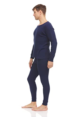 3 Pack of 2pc Thermal Sets for Men, Base Layer Long Johns Underwear, Top & Bottom, Cotton, Solid Colors4