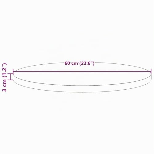 Miniatura 3 de Vidaxl Tablero De Mesa Redondo Madera Maciza De Pino Ø60x3 Cm