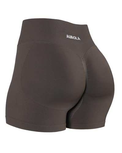 Image of AUROLA Influence Workout Shorts for Women,2.5 3.5 4.5 5.5 6.5 No Roll Up Squat Proof Scrunch Seamless Compression Gym Short