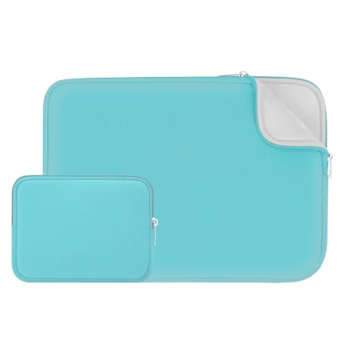 Pochette ordinateur 16 pouces bleu anti rayure avec petit sac pour accessoires