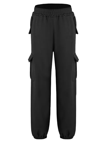 Hularka Kids Girls Boys Winter Warm Athletic Jogger Fleece Sweatpants Fall Winter Cargo Pants Trousers with Pockets2