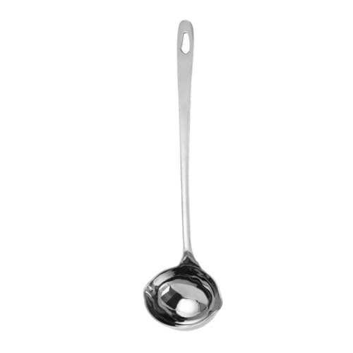 GRIRIW Spoon with Spout Serving Spoons Wok Slotted Gravy Ladle Household Soup Scoop Container Soup Ladle Whisk Stainless Ladle Household Water Ladle Hotpot Cook 201 Stainless Steel Silver