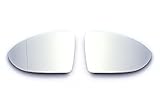 Lot de 2 rétroviseurs en verre pour VW Golf 7 gauche et droit - Blanc - Convexe chauffé avec plaque de support côté conducteur côté passager
