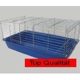 Hasenkäfig Meerschweinkäfig Käfig 1m blau/Chrom Cover