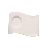 Villeroy & Boch NewWave Caffè Großer Unterteller Partyplate, 22 x 17 cm, Premium Porzellan, Weiß