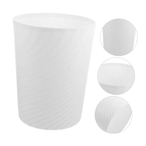 Caneca de basura blanca rectangular de plástico PRETYZOOM miniatura 7