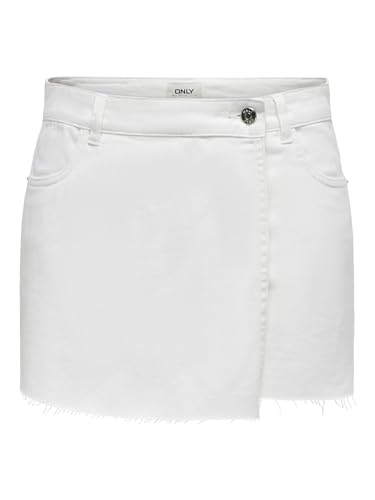 ONLY Onltexas Reg Dnm Skort Bj Noos Falda de pantalón, Blanco, S para Mujer