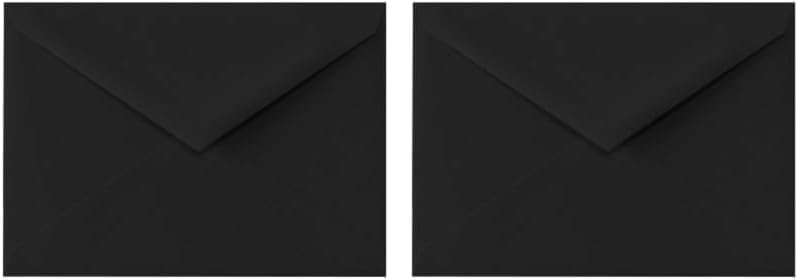 LUXPaper 4Bar A1 Pointed Flap Invitation Envelopes | 3 5/8" x 5 1/8" | Midnight Black | 80lb. Text | 50 Qty (Pack of 2)