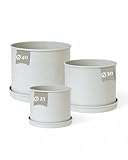 Photo Gallery livlig - set di 3 vasi per piante con sottovaso, in metallo zincato, diametro 25 cm, diametro 31 cm e diametro 40 cm, ideale per interni ed esterni, beige Photo Gallery livlig - set di 3 vasi per piante con sottovaso, in metallo zincato, diametro 25 cm, diametro 31 cm e diametro 40 cm, ideale per interni ed esterni, beige