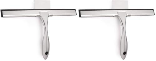 Image of Hiware All-Purpose Shower Squeegee for Shower Doors, Bathroom, Window and Car Glass - Stainless Steel, 10 Inches (Pack of 2)